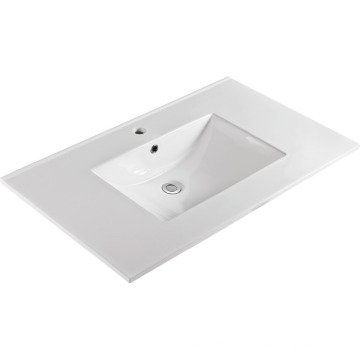 CUPC One Piece Chinês Moderna Comercial Cerâmica Branca Bath Sink Preço Pia Do Banheiro e Bancada